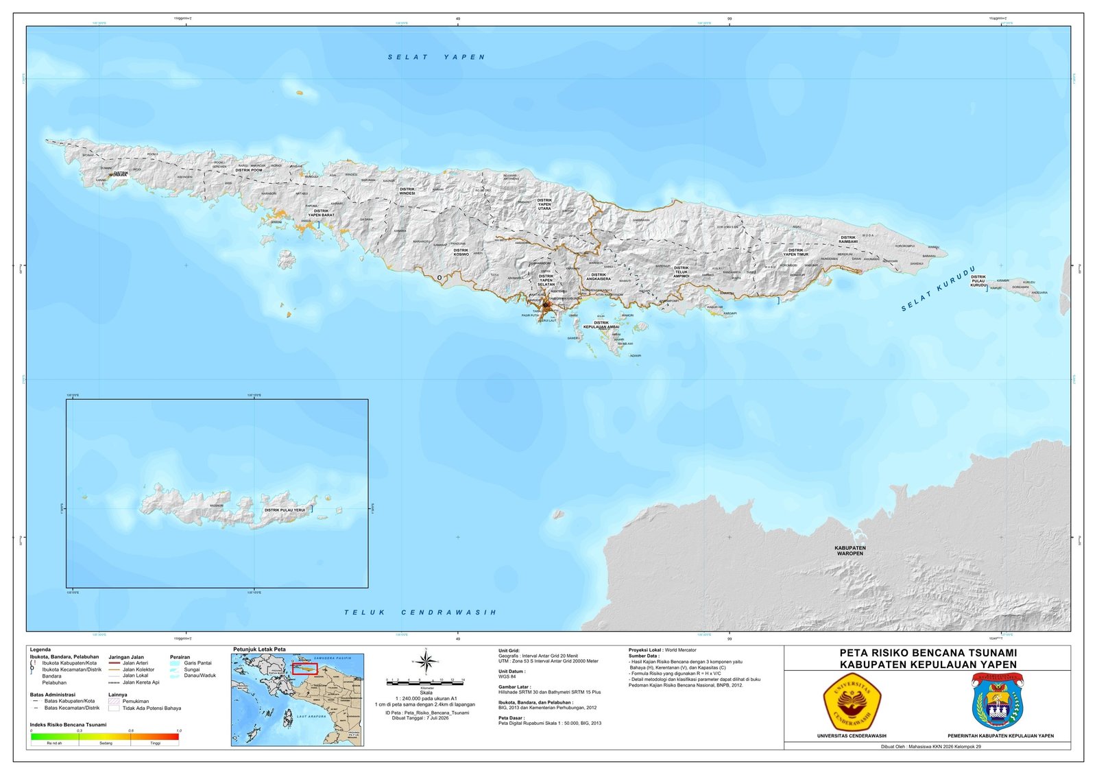 Peta Risiko Tsunami Kampung Pasir Hitam